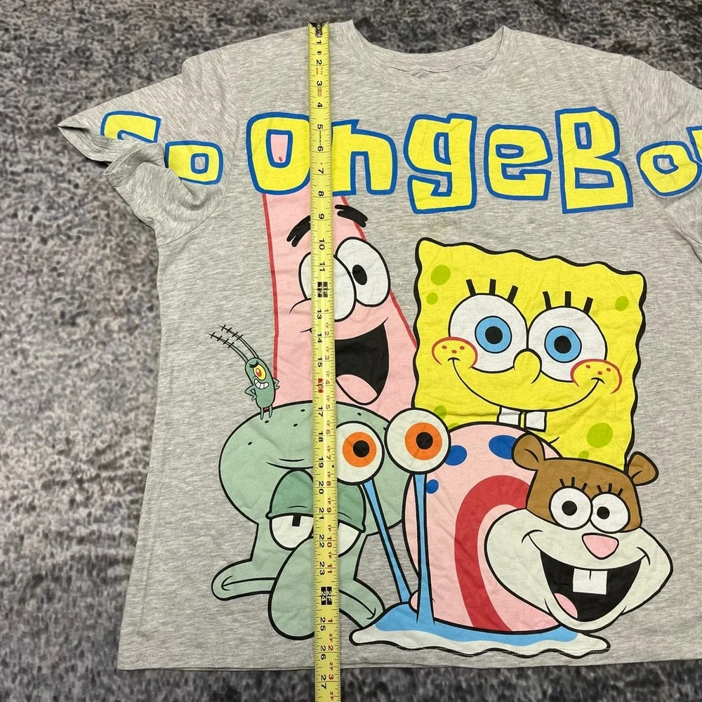 Spongebob Nickelodeon T‎ Shirt Mens Large Gray Patrick Star Squidward Graphic